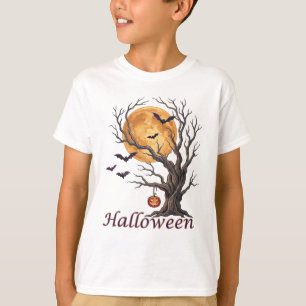 Halloween-Baum und Kürbis Jack-o'-Lantern T-Shirt