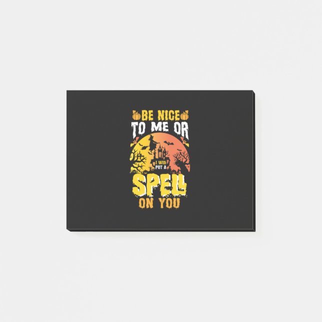 Halloween Be Nice To Me Birthday Post-it Klebezettel (Vorderseite)