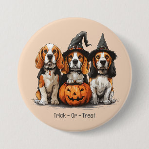 Halloween-Beagle-Hunde für Trick oder Treat Button