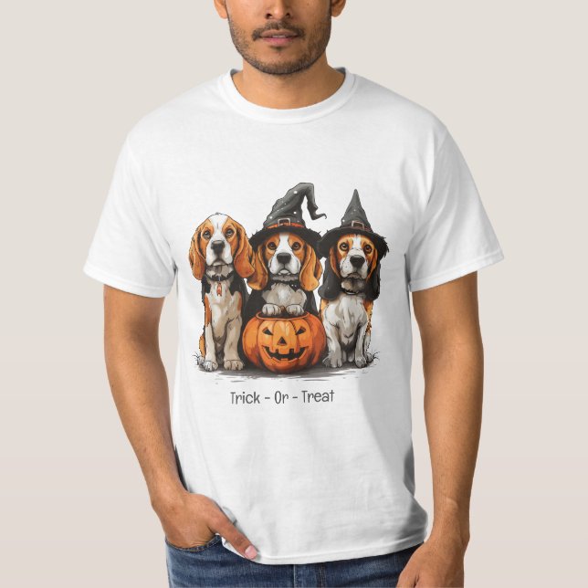 Halloween-Beagle-Hunde für Trick oder Treat T-Shirt (Vorderseite)