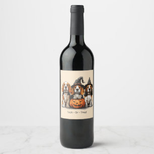 Halloween-Beagle-Hunde für Trick oder Treat Weinetikett