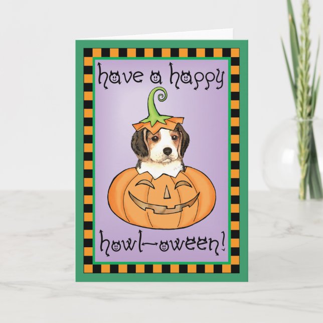 Halloween-Beagle Karte (Vorderseite)