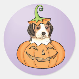Halloween-Beagle Runder Aufkleber