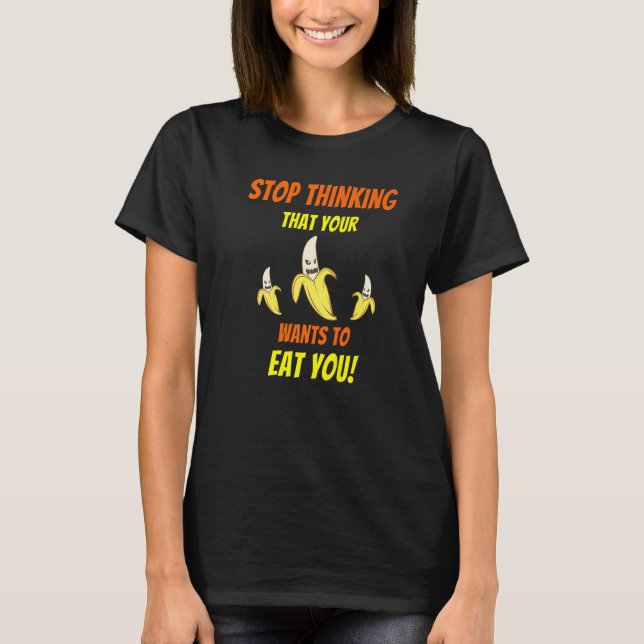 Halloween Beängstigend Angry Banana Pub T-Shirt (Vorderseite)