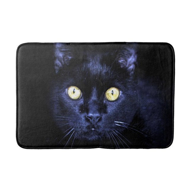 Halloween Beängstigend Black Cat Horror Dunkle Nac Badematte (Vorderseite)
