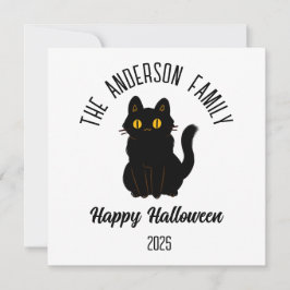 Halloween Beängstigend Black Cat Personalisierter  Feiertagskarte