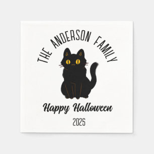 Halloween Beängstigend Black Cat Personalisierter Serviette