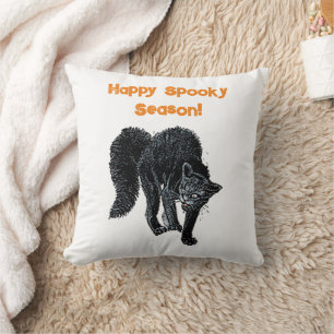 Halloween Beängstigend Black Cat Spooky Holiday Ca Kissen