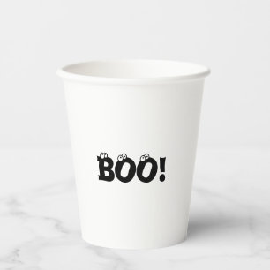 Halloween Beängstigend Boo! Augapfel schwarz-wei Pappbecher