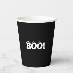 Halloween Beängstigend Boo! Augen Schwarz-weiß spu Pappbecher