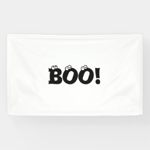 Halloween Beängstigend Boo! Augenbälle Schwarz-wei Banner