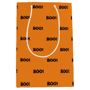 Halloween Beängstigend Boo! Augenbrauen schwarz-or Mittlere Geschenktüte