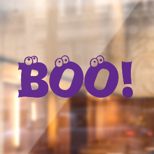 Halloween Beängstigend Boo! lila Augenbrauen niedl Fensteraufkleber
