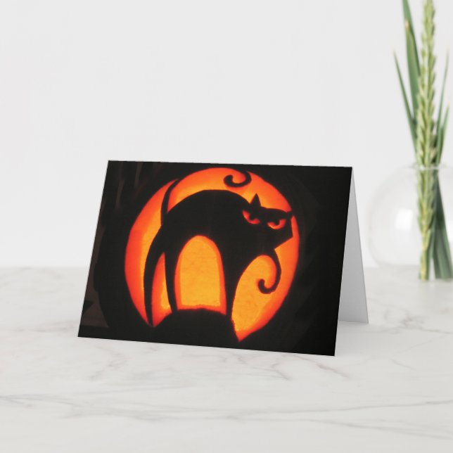 Halloween Beängstigend Cat Card Karte (Vorderseite)