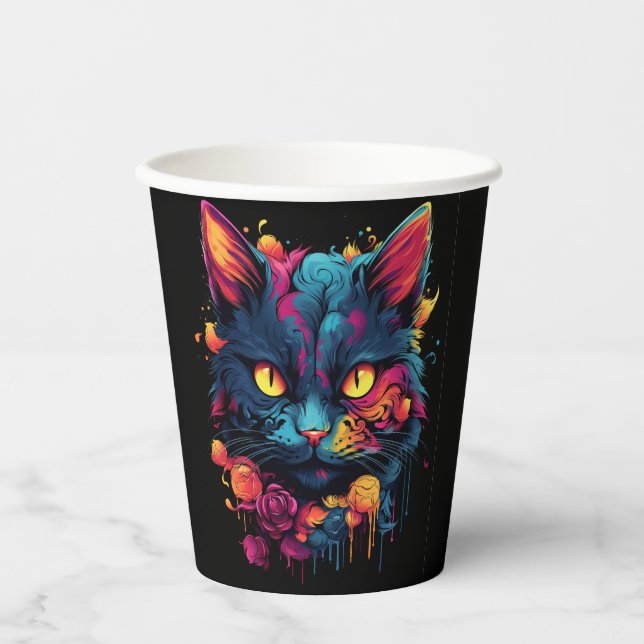 Halloween/Beängstigend Cat/Hexe/Zauberer Pappbecher (Vorderseite)