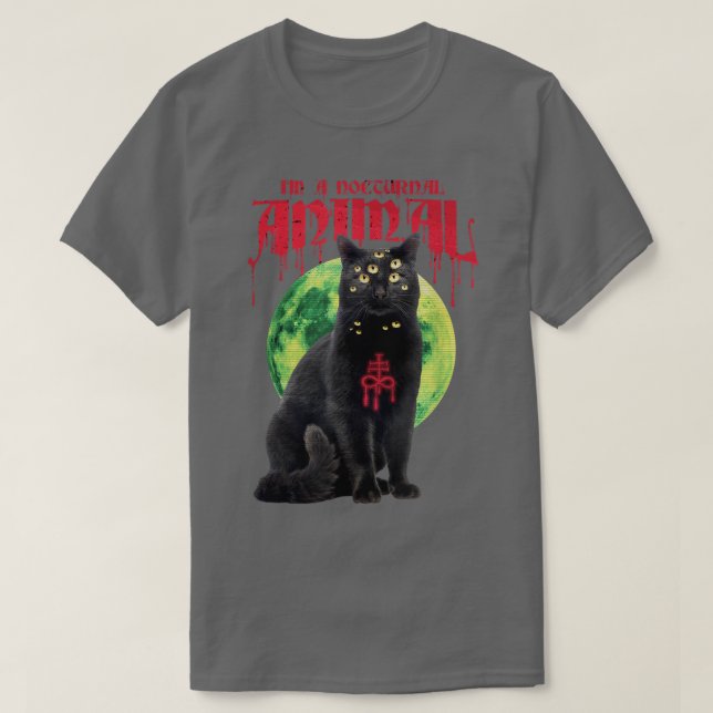 Halloween beängstigend Cat Horror Halloween Mondna T-Shirt (Design vorne)