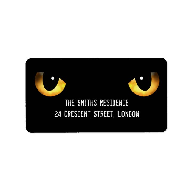 Halloween Beängstigend Cat's Eyes Adressaufkleber (Vorne)