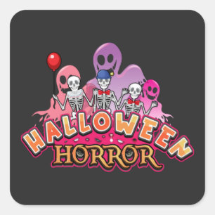 Halloween Beängstigend Clowns Horror Quadratischer Aufkleber