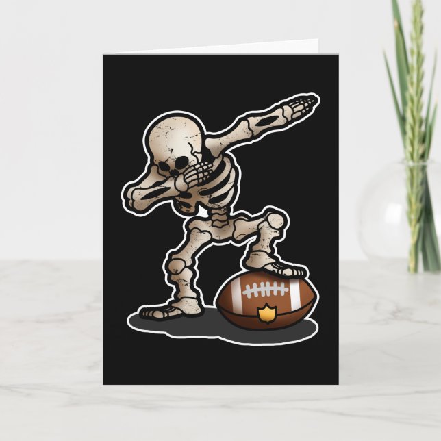Halloween Beängstigend Dabbing Skeleton Football P Karte (Vorderseite)