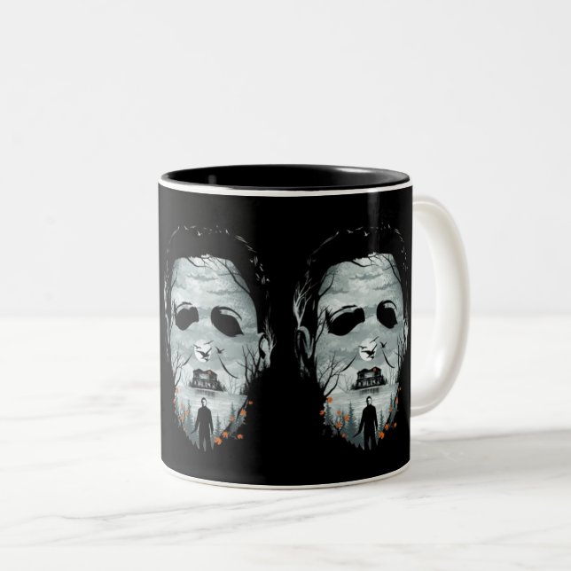 Halloween Beängstigend Design Zweifarbige Tasse (VorderseiteRechts)