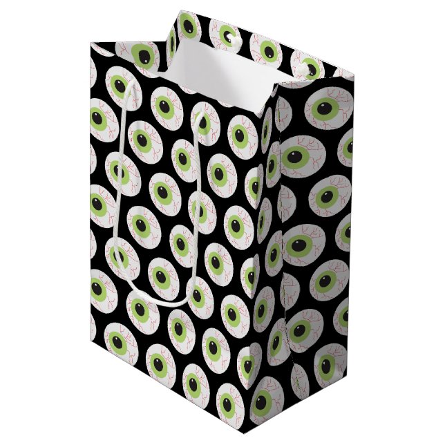 Halloween Beängstigend Eyeball Mittlere Geschenktüte (Vorderseite Schrägansicht)