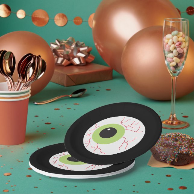 Halloween Beängstigend Eyeball Pappteller (Multi)