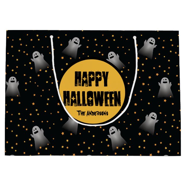 Halloween Beängstigend Ghosts Starry Night Trick o Große Geschenktüte (Vorderseite)