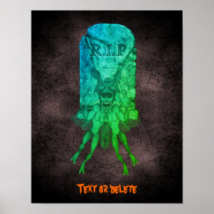 Halloween Beängstigend Goblin Grabstein Personalis Poster