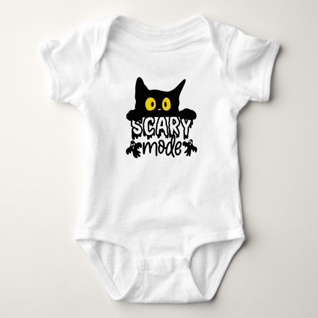 Halloween-Beängstigend-Mode-Katzenart Baby Strampler (Vorderseite)