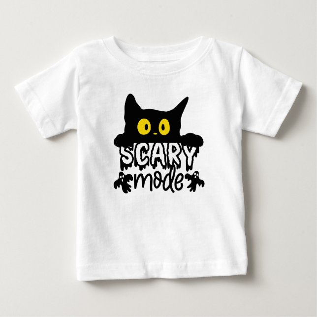 Halloween-Beängstigend-Mode-Katzenart Baby T-shirt (Vorderseite)