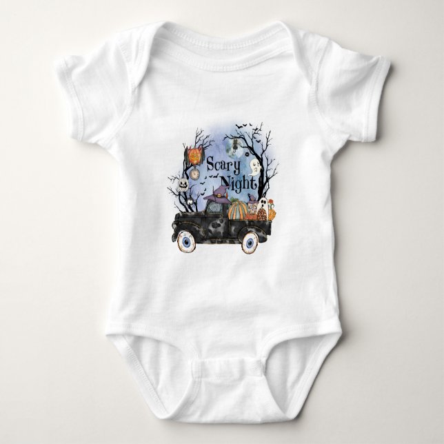 Halloween Beängstigend Night Baby Strampler (Vorderseite)