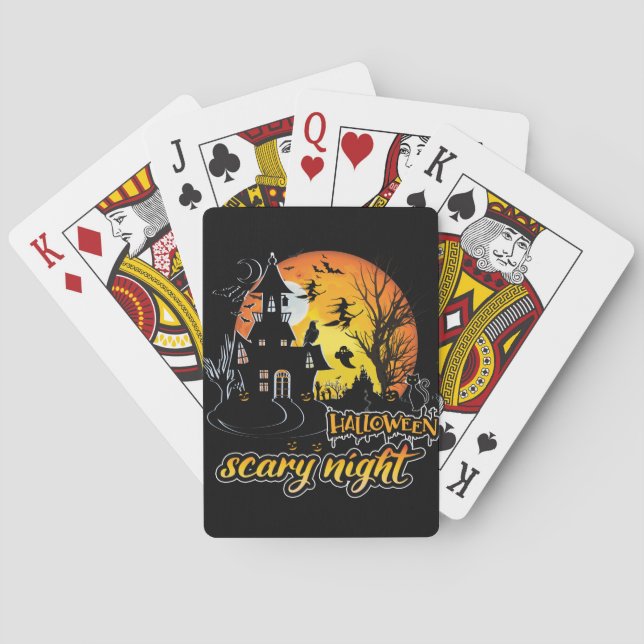 Halloween Beängstigend Night Spielkarten (Rückseite)