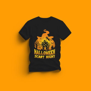 Halloween Beängstigend Night Spuk House Design T-Shirt
