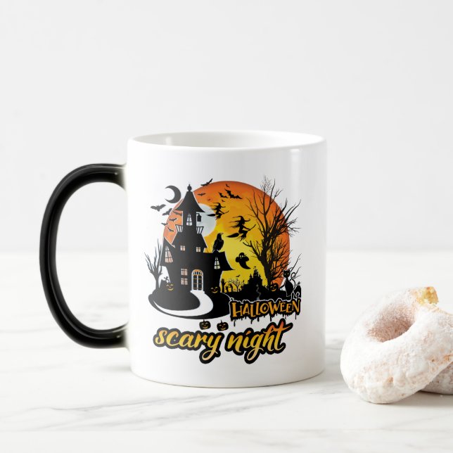Halloween Beängstigend Night Verwandlungstasse (Mit Donut)