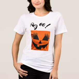 Halloween Beängstigend Orange Jack-O-Lantern Custo Tri-Blend Shirt