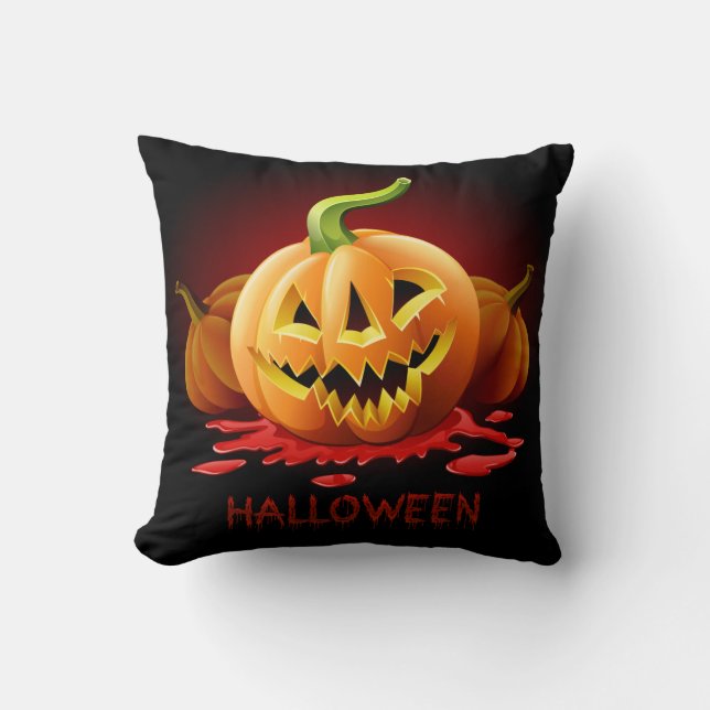 Halloween Beängstigend Pumpkin - Anpassen Kissen (Vorderseite)