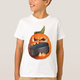 Halloween Beängstigend Pumpkin Eating Puck T-Shirt