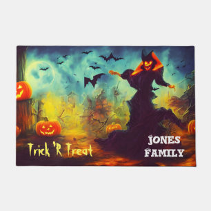 Halloween Beängstigend Pumpkin Monste und Fledermä Fußmatte
