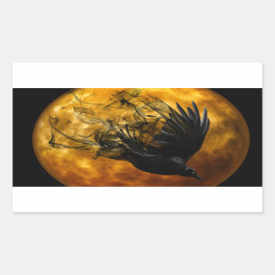 Halloween Beängstigend Scene 13 Raven im Flug Rechteckiger Aufkleber
