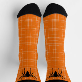 Halloween Beängstigend Spider Orange Black Widow N Socken