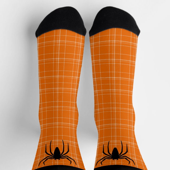 Halloween Beängstigend Spider Orange Black Widow N Socken (Oben)