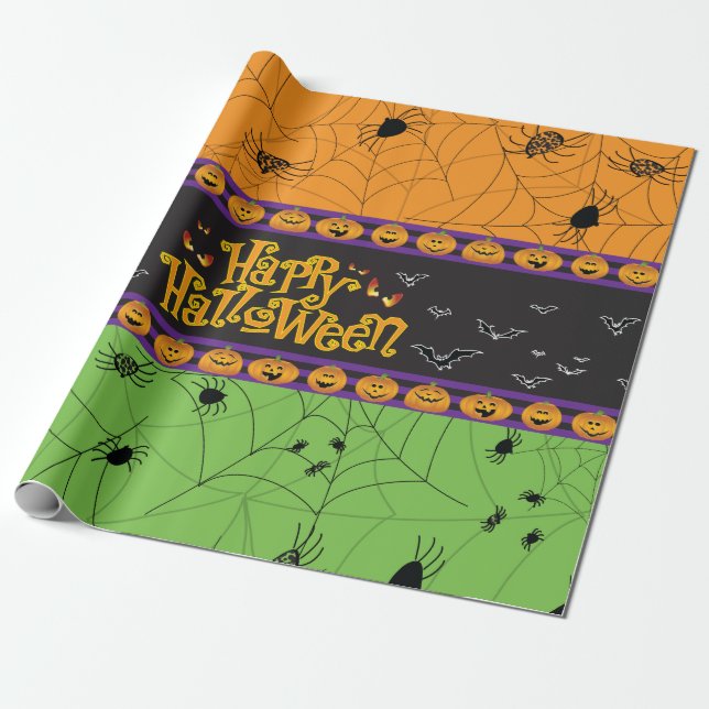 Halloween Beängstigend Spider Webs Geschenkpapier (Ungerollt)