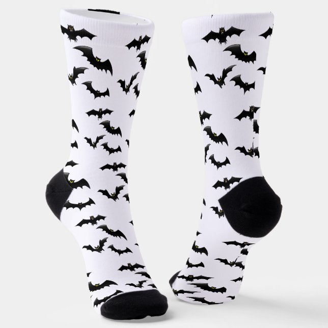 Halloween Beängstigend Spooky Flying Bats-Muster Socken (Gewinkelt)