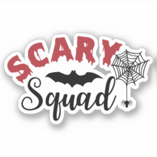 Halloween Beängstigend Squad Spider Web Bat Aufkleber