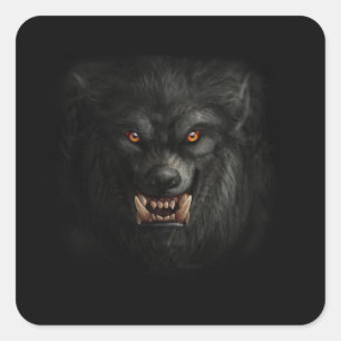 Halloween Beängstigend Werewolf Quadratischer Aufkleber