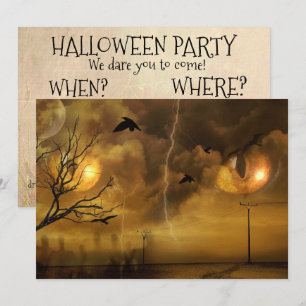Halloween Beängstigende Cat Eyes Party Einladung