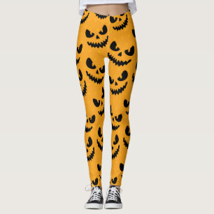 Halloween: beängstigende Gesichter, Vintager Stil. Leggings