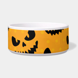 Halloween: beängstigende Gesichter, Vintager Stil. Napf