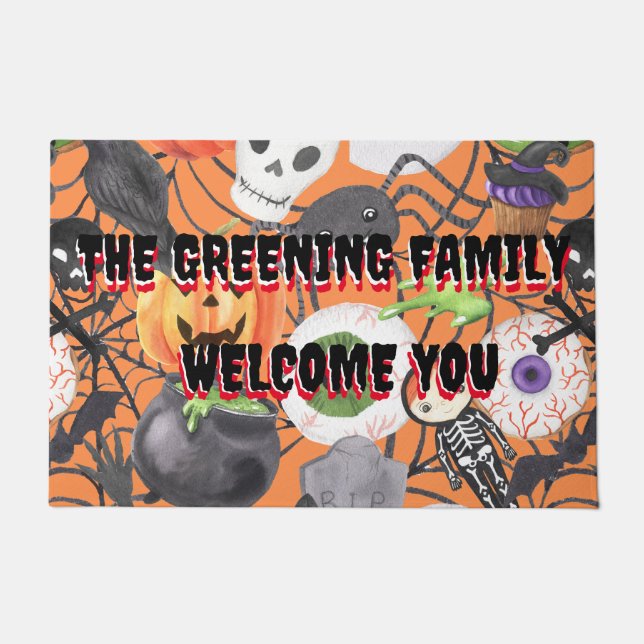 Halloween beängstigende, gruselige Außendekoration Fußmatte (Vorderseite)