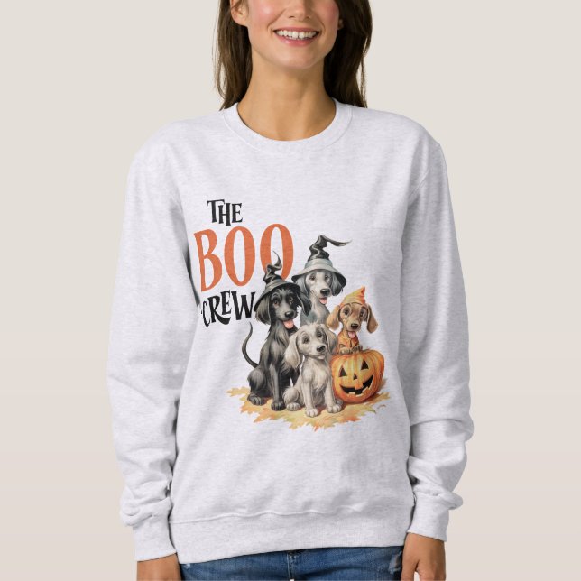 Halloween Beängstigende Hunde Crew Spooky Women Sweatshirt (Vorderseite)